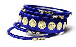 Silk Thread Antique Gold Coin Design Bangles