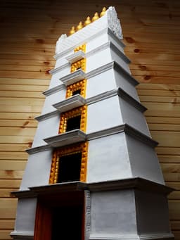 Traditional Temple / Kovil Gopuram 3D White Painted